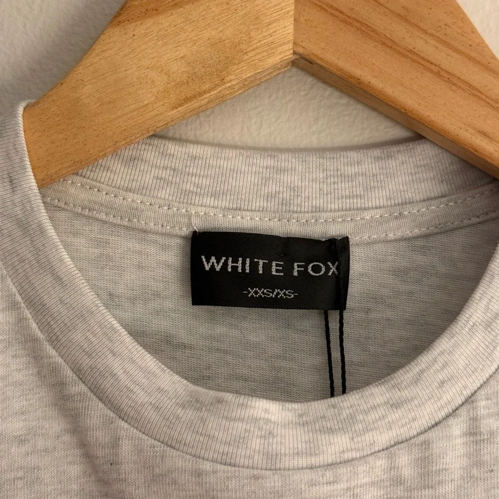 White Fox Boutique With Love Always Oversized Tee Grey Marle 100% Cotton - Picture 11 of 14